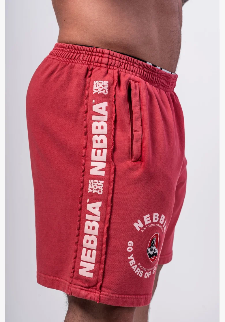 NEBBIA • NEBBIA Washed sweatshorts LEGEND red • NebShop