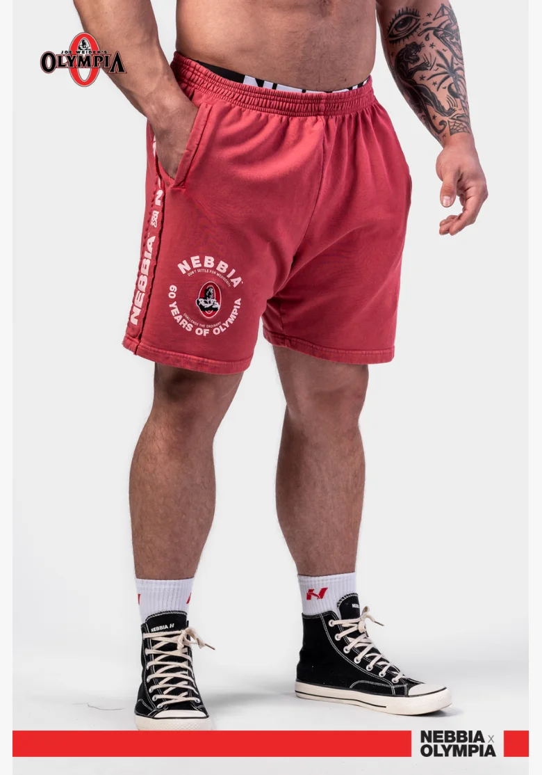 NEBBIA • NEBBIA Washed sweatshorts LEGEND red • NebShop