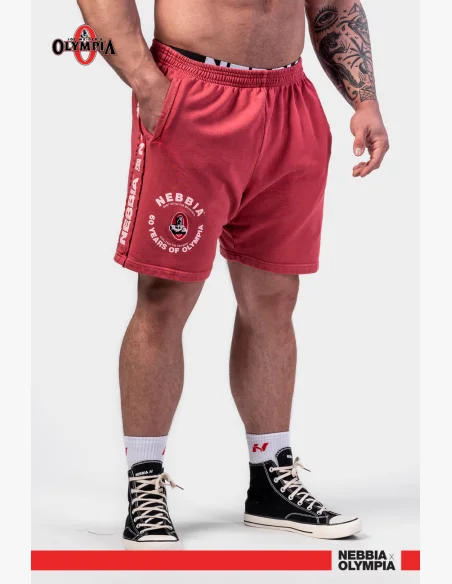 NEBBIA • NEBBIA Washed sweatshorts LEGEND red • NebShop