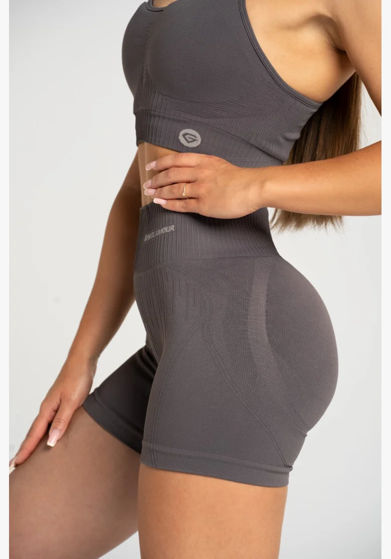 Gym Glamour Shorts push up 2.0 Dark Silver • NebShop