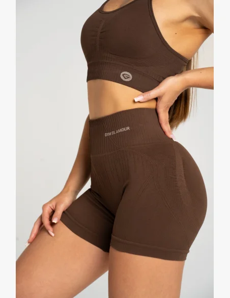 Gym Glamour Push Up Shorts 2.0 Dark Chocolate • NebShop