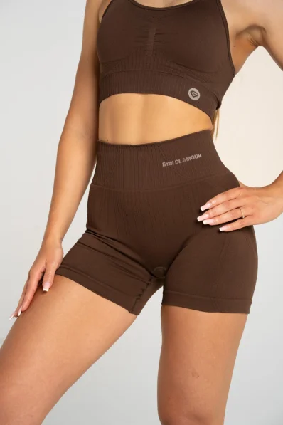 Gym Glamour Push Up Shorts 2.0 Dark Chocolate • NebShop 2