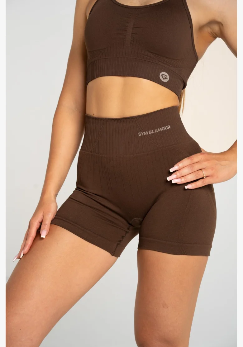 Gym Glamour Push Up Shorts 2.0 Dark Chocolate • NebShop