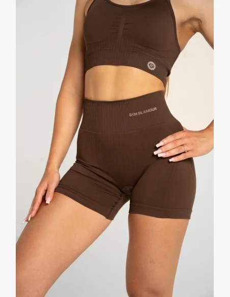 Gym Glamour Push Up Shorts 2.0 Dark Chocolate • NebShop