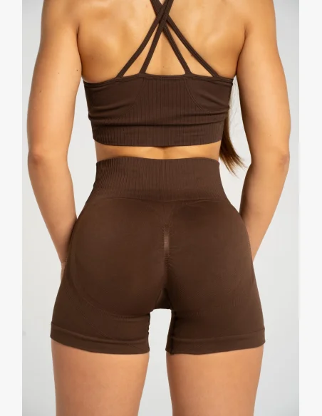 Gym Glamour Push Up Shorts 2.0 Dark Chocolate • NebShop