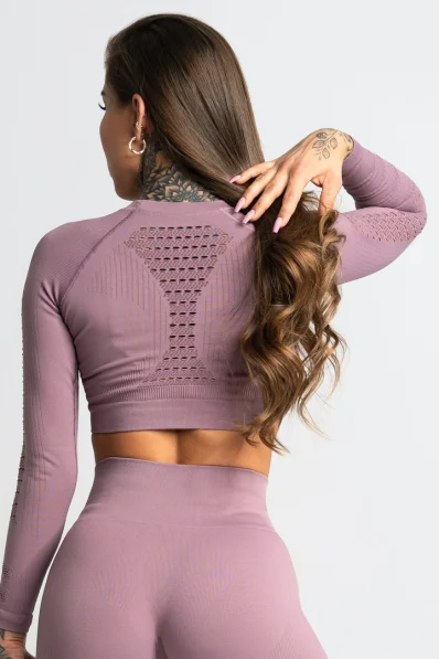 GYM GLAMOUR • Gym Glamour Crop top with long sleeves Wild Rose • NebShop 2