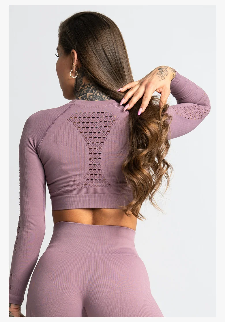 GYM GLAMOUR • Gym Glamour Crop top with long sleeves Wild Rose • NebShop