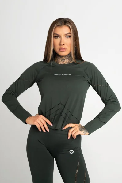 GYM GLAMOUR • Gym Glamour Top with long sleeves Deep Forest • NebShop