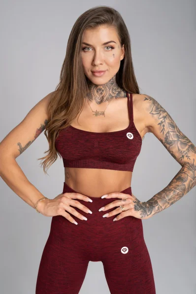 GYM GLAMOUR • Gym Glamour Fitness bra Seamless Bordo Melange • NebShop