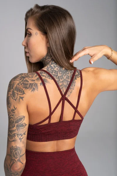 GYM GLAMOUR • Gym Glamour Fitness bra Seamless Bordo Melange • NebShop 2