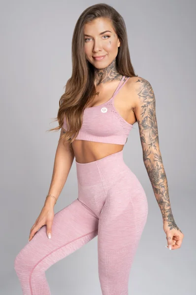 GYM GLAMOUR • Gym Glamour Fitness Bra Seamless Pink Melange • NebShop