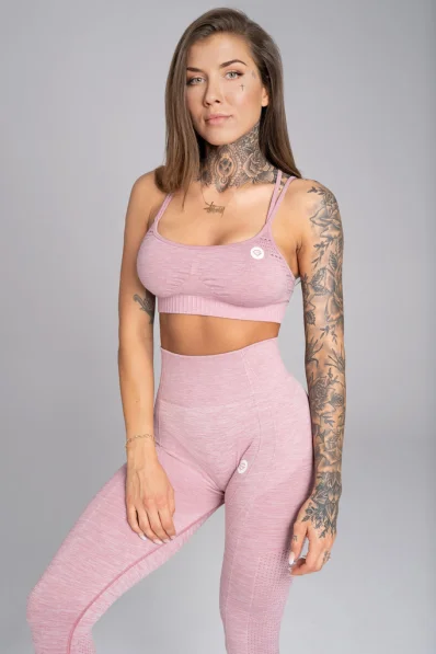 GYM GLAMOUR • Gym Glamour Fitness Bra Seamless Pink Melange • NebShop 2