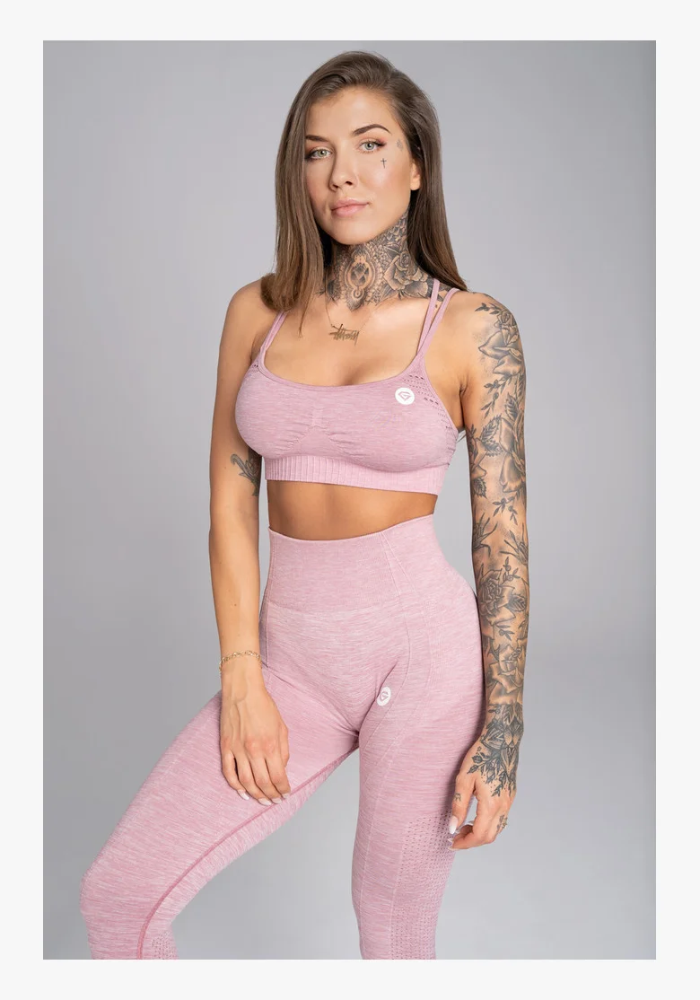 GYM GLAMOUR • Gym Glamour Fitness Bra Seamless Pink Melange • NebShop