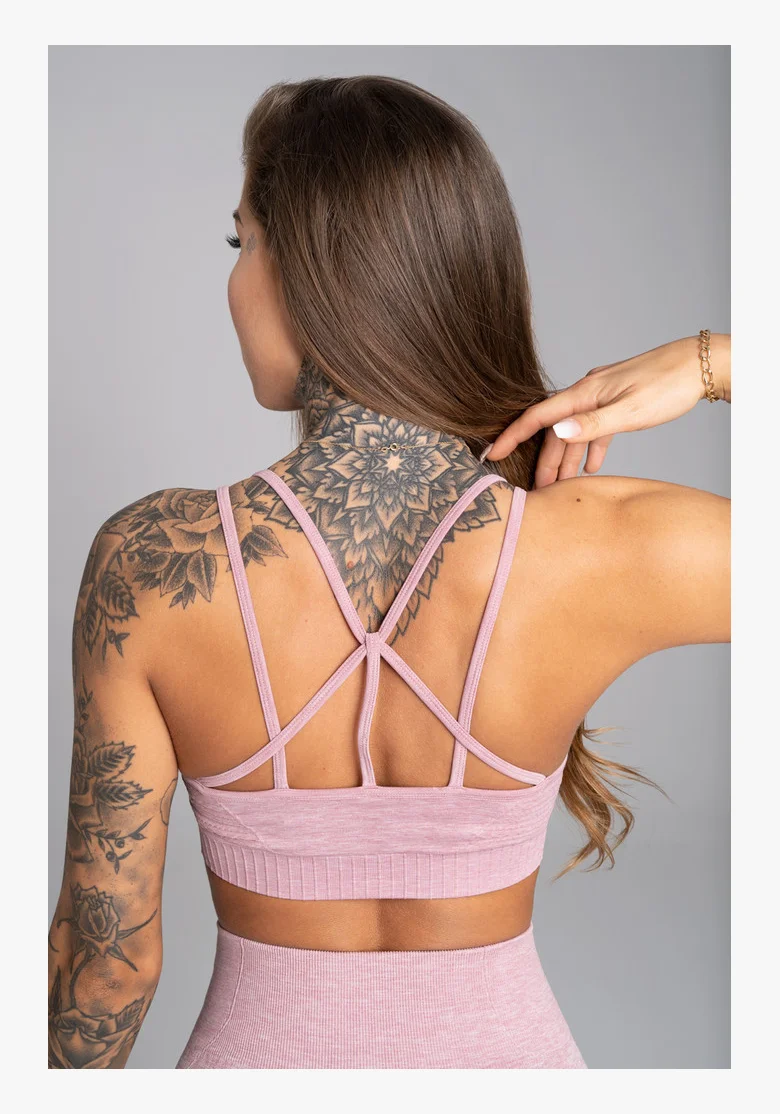 GYM GLAMOUR • Gym Glamour Fitness Bra Seamless Pink Melange • NebShop