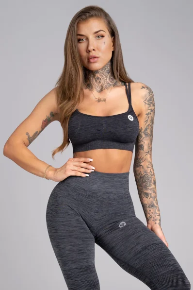 GYM GLAMOUR • Gym Glamour Fitness Bra Seamless Grey Melange • NebShop