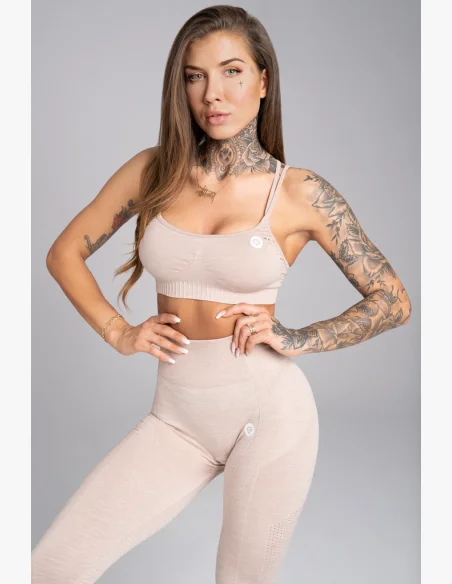 GYM GLAMOUR • Gym Glamour Fitness Bra Seamless Beige Melange • NebShop
