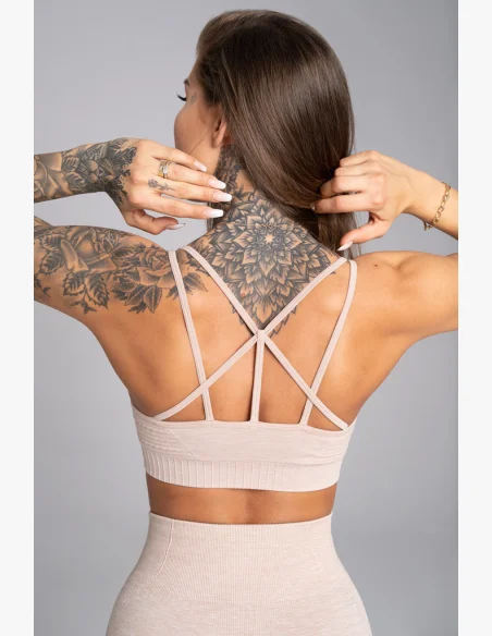 GYM GLAMOUR • Gym Glamour Fitness Bra Seamless Beige Melange • NebShop