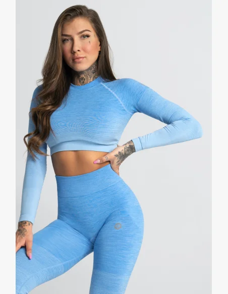 GYM GLAMOUR • Gym Glamour Long Sleeve Crop-Top Blue • NebShop