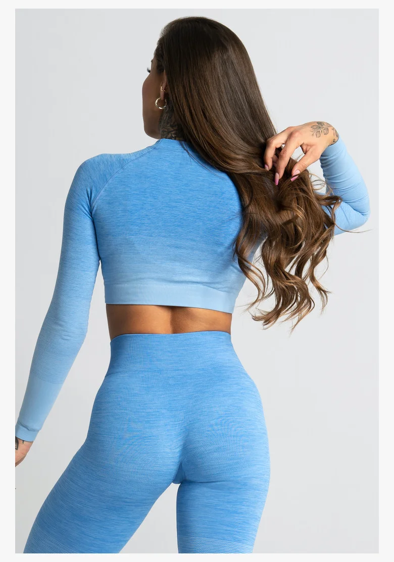 GYM GLAMOUR • Gym Glamour Long Sleeve Crop-Top Blue • NebShop