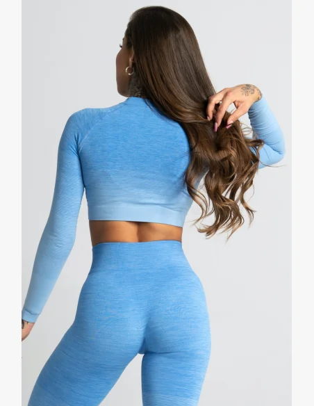 GYM GLAMOUR • Gym Glamour Long Sleeve Crop-Top Blue • NebShop
