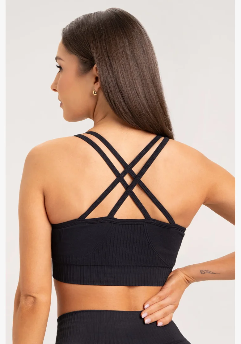 Gym Glamour Push Up Bra 2.0 Black • NebShop