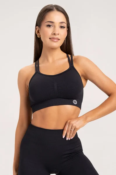 Gym Glamour Push Up Bra 2.0 Black • NebShop