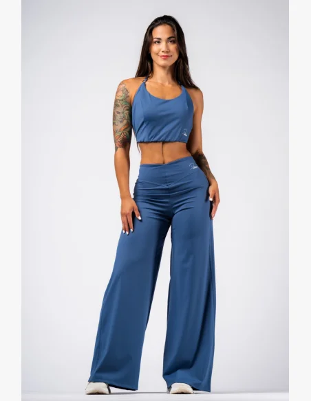 NEBBIA Deni x NEBBIA Flared high-waisted pants blue