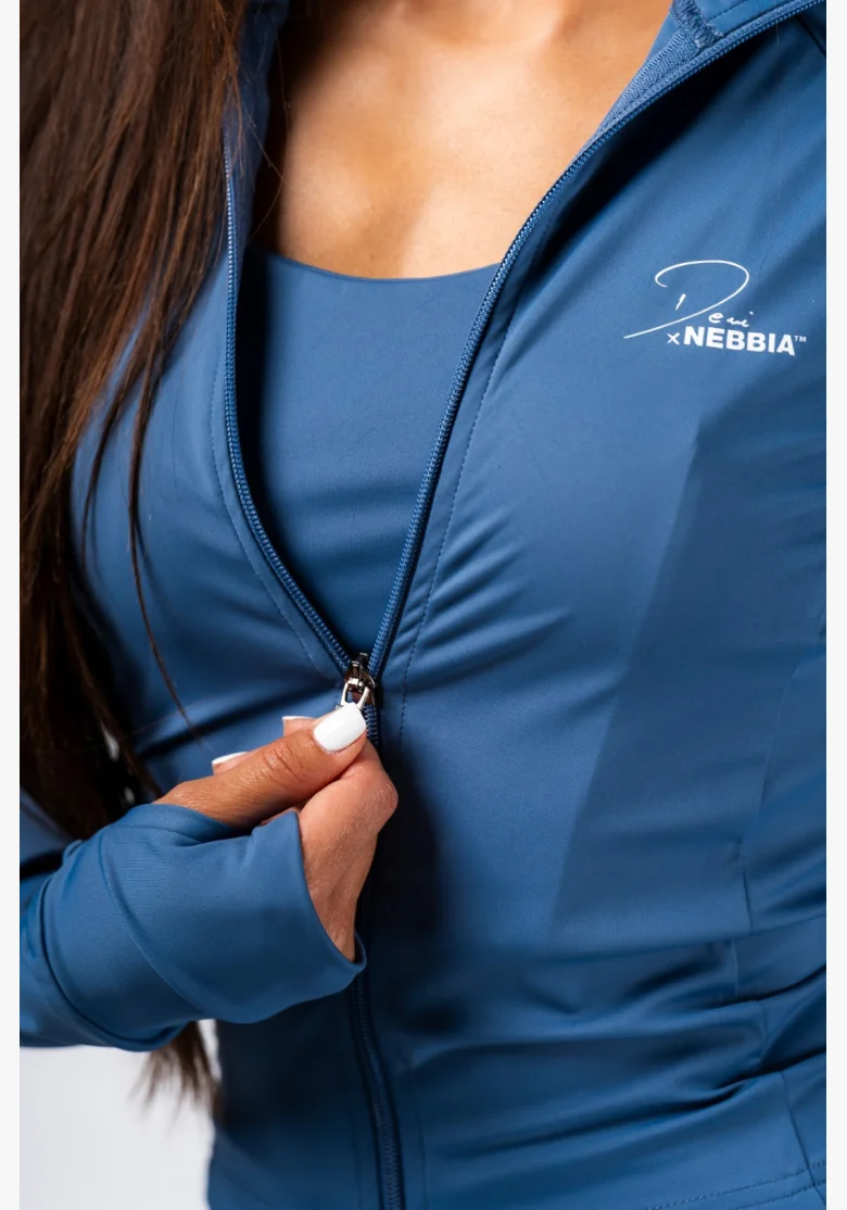 NEBBIA Deni x NEBBIA Fitness zip-up tracktop blue