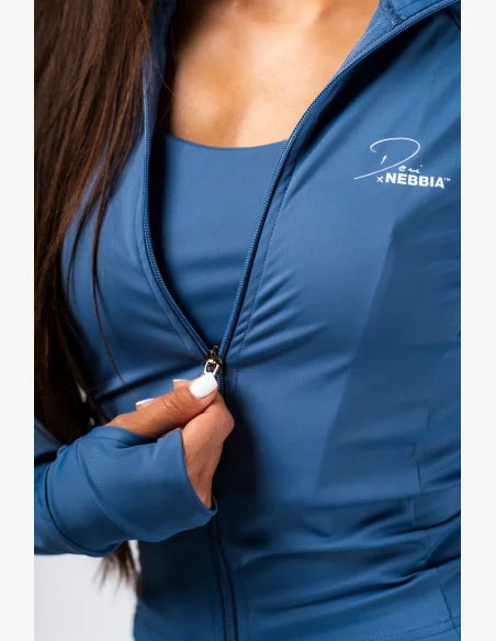 NEBBIA Deni x NEBBIA Fitness zip-up tracktop blue