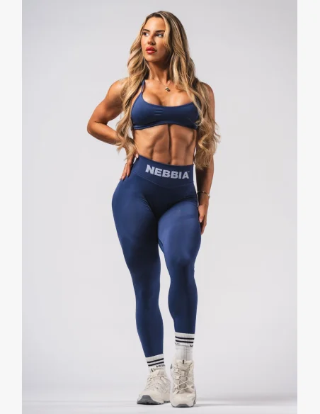NEBBIA Seamless extra push-up leggings with high waist Flow Seamless blue