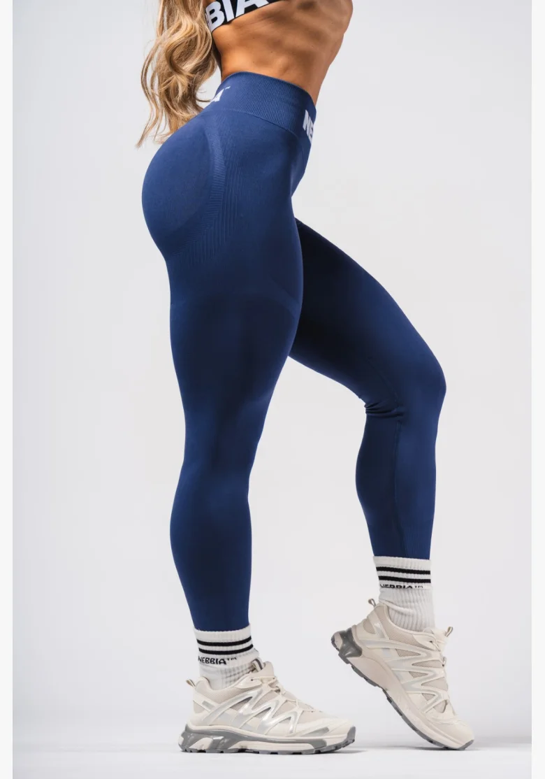 NEBBIA Seamless extra push-up leggings with high waist Flow Seamless blue
