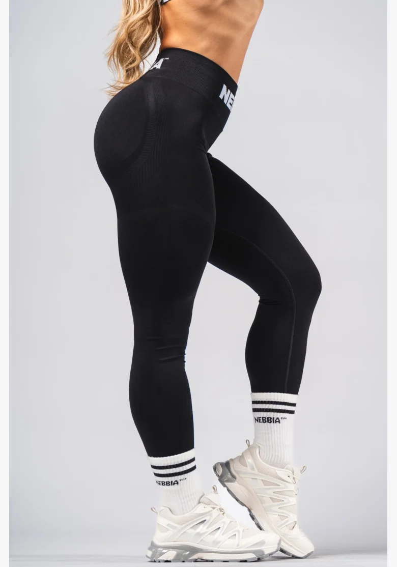 NEBBIA Seamless extra push-up leggings with high waist Flow Seamless black