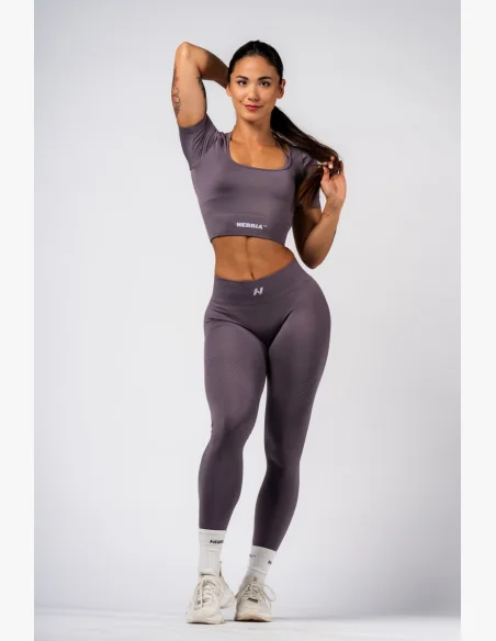 NEBBIA Shaping Seamless Maximum Push-Up Leggings FLOW SEAMLESS Gray