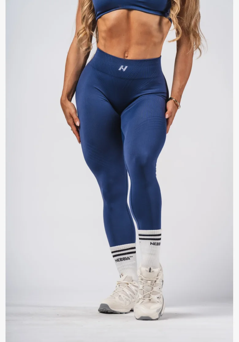 NEBBIA Shaping Seamless Maximum Push-Up Leggings FLOW SEAMLESS Blue