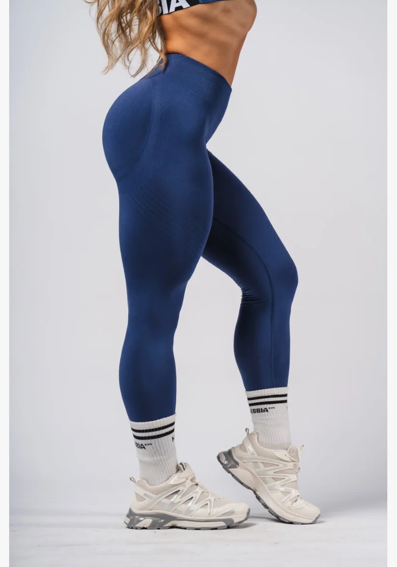 NEBBIA Shaping Seamless Maximum Push-Up Leggings FLOW SEAMLESS Blue
