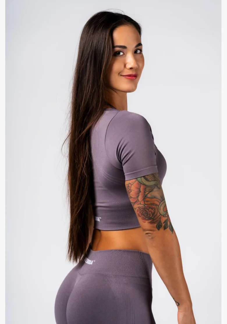 NEBBIA Shaping Seamless Crop Top FLOW SEAMLESS gray
