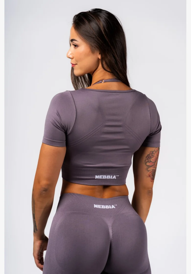 NEBBIA Shaping Seamless Crop Top FLOW SEAMLESS gray