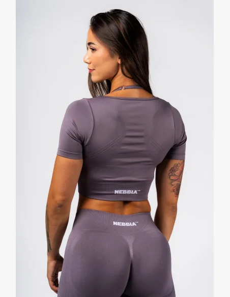 NEBBIA Shaping Seamless Crop Top FLOW SEAMLESS gray