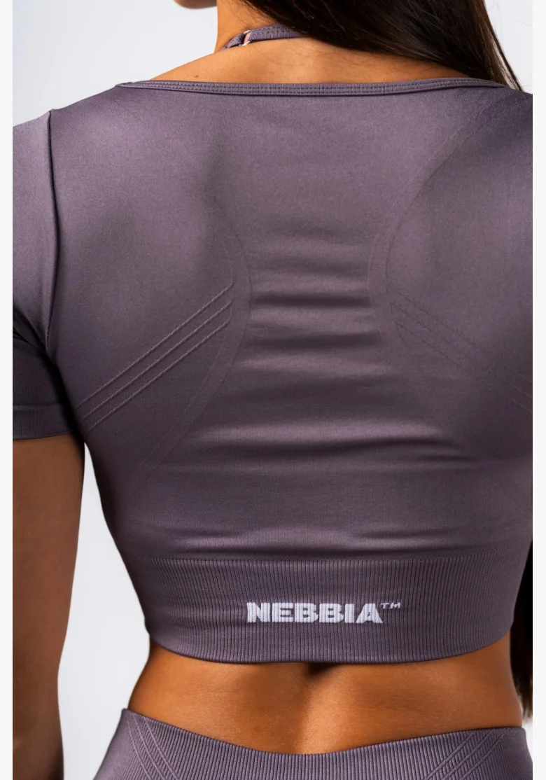 NEBBIA Shaping Seamless Crop Top FLOW SEAMLESS gray