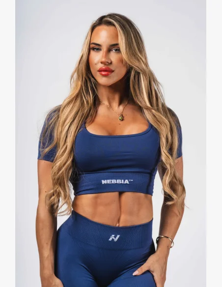 NEBBIA Shaping Seamless Crop Top FLOW SEAMLESS blue