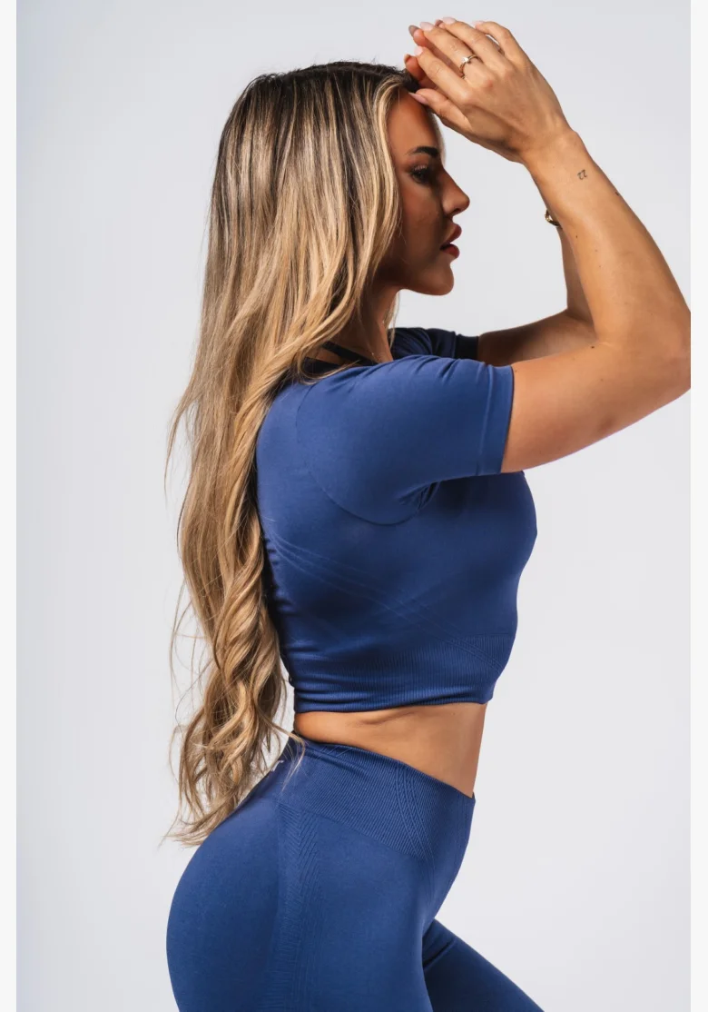 NEBBIA Shaping Seamless Crop Top FLOW SEAMLESS blue