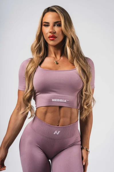NEBBIA Shaping Seamless Crop Top FLOW SEAMLESS pink 2
