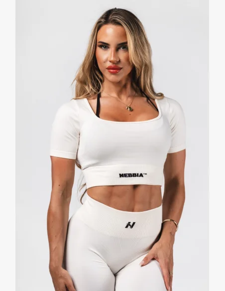 NEBBIA Shaping Seamless Crop Top FLOW SEAMLESS cream