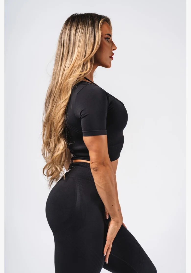 NEBBIA Shaping Seamless Crop Top FLOW SEAMLESS black
