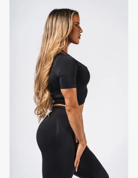 NEBBIA Shaping Seamless Crop Top FLOW SEAMLESS black