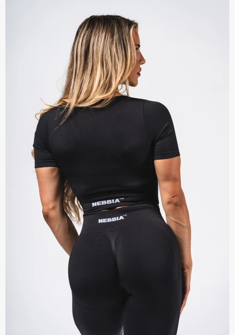NEBBIA Shaping Seamless Crop Top FLOW SEAMLESS black