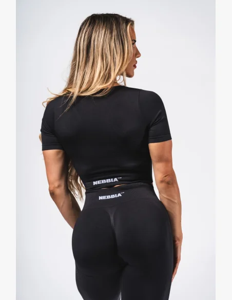 NEBBIA Shaping Seamless Crop Top FLOW SEAMLESS black