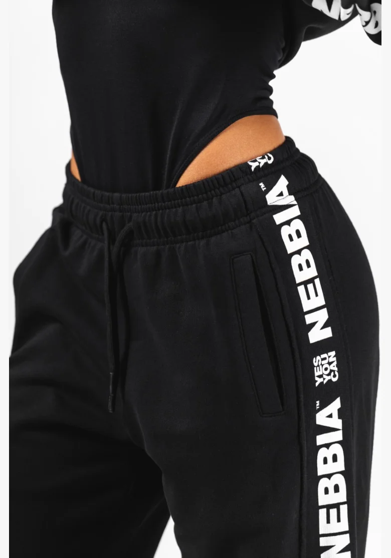 NEBBIA Sweatpants Straight Leg URBAN black
