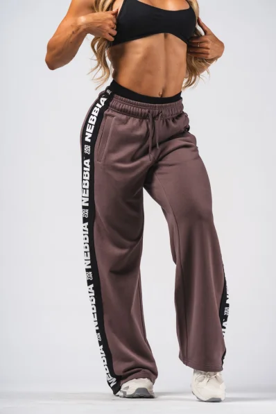 NEBBIA Straight Leg Urban Sweatpants brown 2