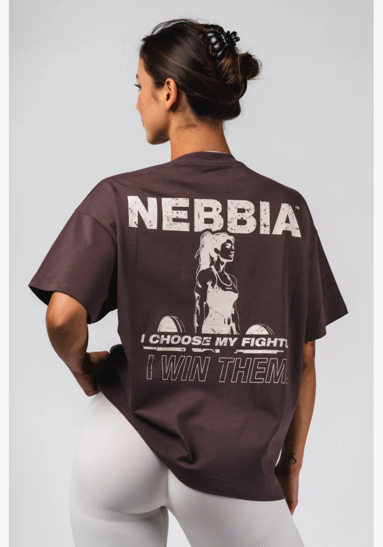 NEBBIA Oversized t-shirt RESET brown
